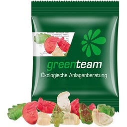 Minitüte, 10 g, kompostierbare Folie transparent, Trolli Weihnachtsmischung, inkl. Druck