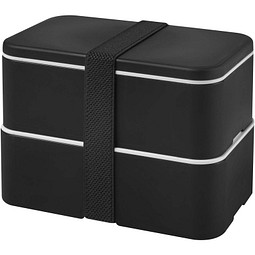 MIYO POP 700 + 700 ml doppelschichtige Lunchbox, schwarz