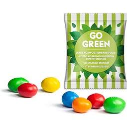 M&M's Peanuts im Werbetütchen, 10 g, weiße kompostierbare Folie, inkl. Druck
