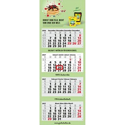 Geiger-Notes Monatskalender Quadro Light 4 Bestseller, Benelux, inkl. Druck, hellgrau