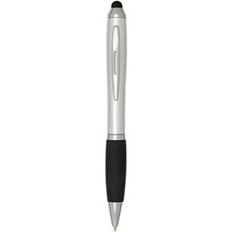 Nash RCS Stylus Kugelschreiber aus recyceltem Kunststoff mit farbigem Schaft und schwarzem Griff (blaue Tinte), silber