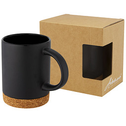 Neiva 425 ml Keramiktasse mit Korkboden, schwarz