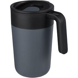 Nordia 400 ml doppelwandiger Becher aus Recyclingmaterial, grau