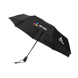 Nordic Trift AWARE™ rPET-Automatik-Taschenschirm „Trail“ 23 Zoll, UPF 50+, schwarz