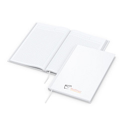 Geiger-Notes Notizbuch Note-Book A5 Bestseller, inkl. Siebdruck, matt-weiß