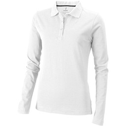 ELEVATE Damen Langarm Poloshirt Oakville, weiß, XL
