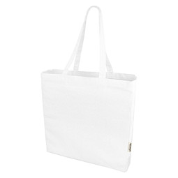 Odessa 220 g/m² recycelte Baumwoll Tragetasche 13L, weiss