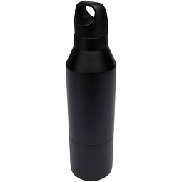 Odessy 600 ml Isolierflasche und 300 ml Becher aus RCS recyceltem Edelstahl, schwarz