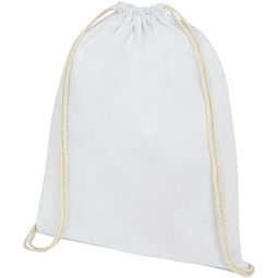 Oregon 140 g/m² Turnbeutel aus Baumwolle 5L, weiss