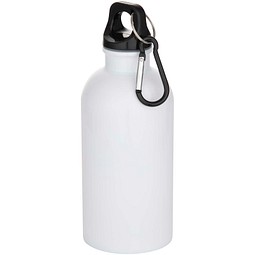 Oregon 400 ml RSC-zertifizierte einwandige Sublimation Trinkflasche aus recyceltem Edelstahl mit Karabinerhaken, weiss