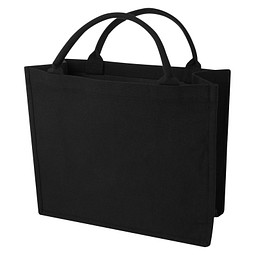 Page 500 g/m² recycelte Tragetasche, schwarz