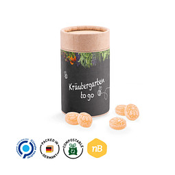 Papierdose Eco Midi mit Honigbonbons, inkl. Druck
