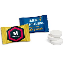 Pfefferminztabletten im Flowpack, 3 g, Folie weiß, inkl. Druck