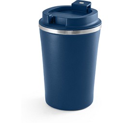 PHELPS CERAMIC. Reisebecher aus Edelstahl mit Keramikbeschichtung innen 470ml, Dunkelblau