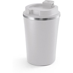 PHELPS CERAMIC. Reisebecher aus Edelstahl mit Keramikbeschichtung innen 470ml, Hellgrau