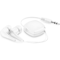 PINEL. In-Ear Kopfhörer mit ausziehbarem 0.75 Meter Kabel aus ABS, Weiß