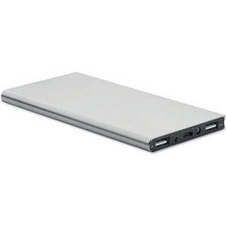 Powerbank 8.000 mAh Flat-Metal, silber
