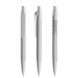 prodir® Druckkugelschreiber QS40 Soft Touch PRP Push, blaue Mine, zementgrau