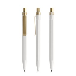 prodir QS50 PMS Push Kugelschreiber, White-Gold satin finish