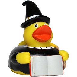 Quietsche-Ente Zauberer, schwarz