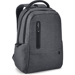 RE-BOSTON. Wasserabweisender 2Tone-Laptop-Rucksack aus recyceltem Nylon mit 210D-Fach, Dunkelgrau