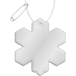 RFX™ H-10 Reflektierender PVC-Anhänger Schneeflocke, weiss