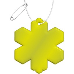 RFX™ H-10 Reflektierender TPU-Anhänger Schneeflocke, neongelb