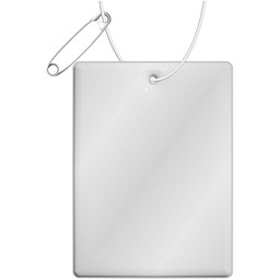 RFX™ rH-12 echteckiger reflektierender PVC-Anhänger groß, weiss