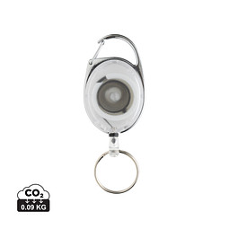 Roller-Clip-Schlüsselanhänger aus RCS recyceltem ABS, weiß
