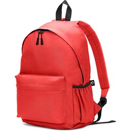 ROSARIO. Klassischer Rucksack mit zeitlosem Design aus recyceltem 600D Polyester, Rot