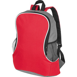 Rucksack mit Seitenfächern aus Polyester, rot