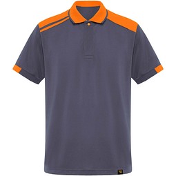 Samurai Kurzärmeliges Poloshirt mit antibakterieller Wirkung, 160 g/m2, unisex, blei/orange, 2XL