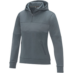 Sayan Kapuzenpullover mit halbem Reißverschluss für Damen, stahlgrau,  S