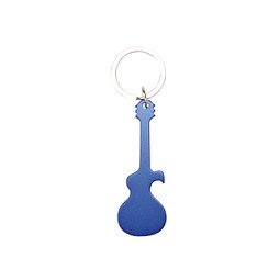 Schlüsselanhänger mit Flaschenöffner "Rockstar", blau