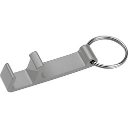 Schlüsselanhänger mit Flaschenöffner, grau