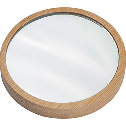 Schminkspiegel aus Bambus, beige