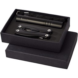 Scout Set Multifunktionswerkzeug und Taschenlampe, schwarz