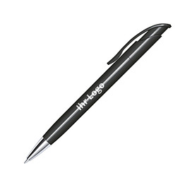 senator® Kugelschreiber Challenger Polished MT, blaue Mine, schwarz mit Metallspitze
