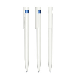 senator® Druckkugelschreiber Liberty Polished Basic, blaue Mine, weiß/blau 2935