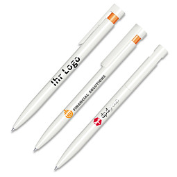 senator® Druckkugelschreiber Liberty Polished Basic, blaue Mine, weiß/orange 151