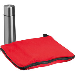 Set Fleecedecke + Thermoskanne Liverpool, rot