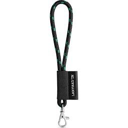 SET Lanyard NAUTIC Short (Ø 7 mm) Set mit 9 mm Schnappkarabiner, Schwarz/Grün