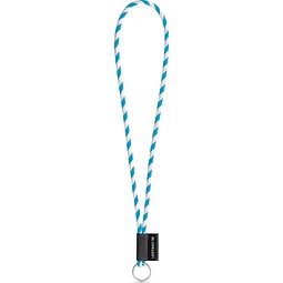 SET Lanyard TUBE Long (Ø 7 mm) mit Ring Ø 32 mm, Weiß/hellblau