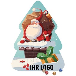 Shape Adventskalender Tannenbaum, Lindt LINDOR Minikugeln, Weihnachtsmann im Kamin