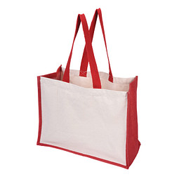 Einkaufstasche Future aus Jute und Canvas, rot