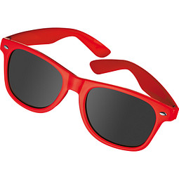 Sonnenbrille aus Kunststoff im Nerdlook, UV 400 Schutz, rot