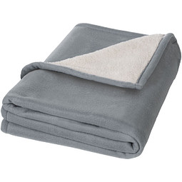SEASONS Plaid-Decke Springwood aus Soft- und Sherpa-Fleece, grau/weiss