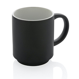 Stapelbare Keramiktasse, schwarz