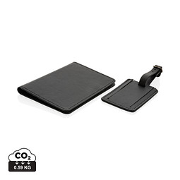 Swiss Peak Reise-Geschenkset aus GRS recyceltem PU, schwarz