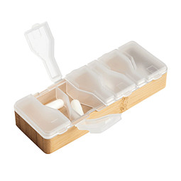 Tablettendose SORTED,braun, transparent